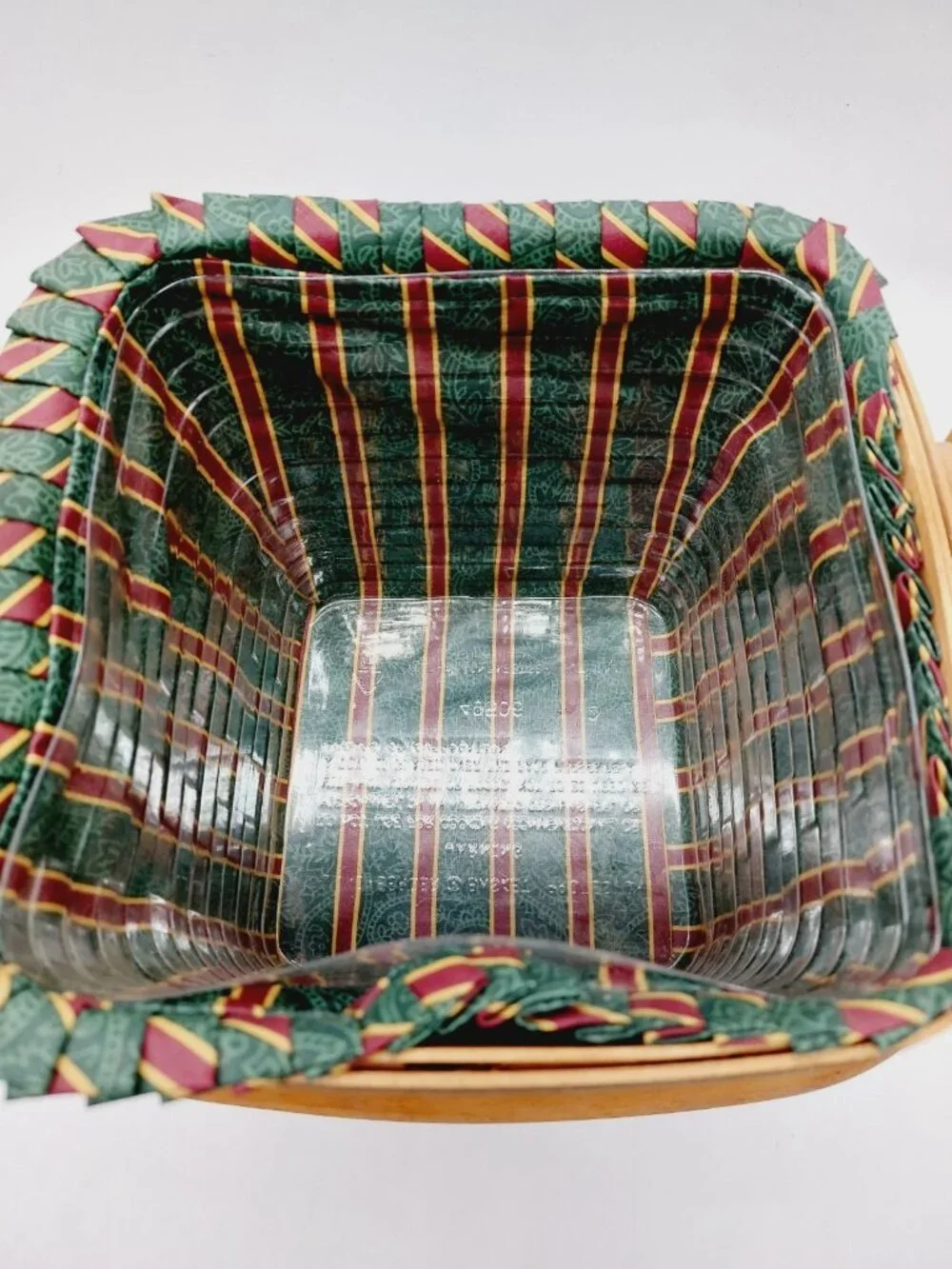 Longaberger Christmas Collection Cranberry Basket W/ Liner Protector 1995